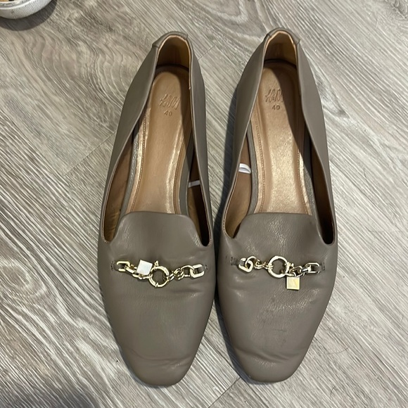 Grey & gold detail flats - Picture 1 of 2